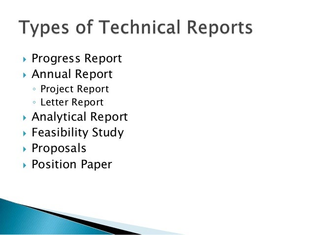 Different kinds of report in technical writing